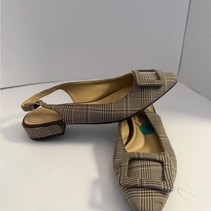 CL by Laundry Plaid Slingback Sandals Women’s 8